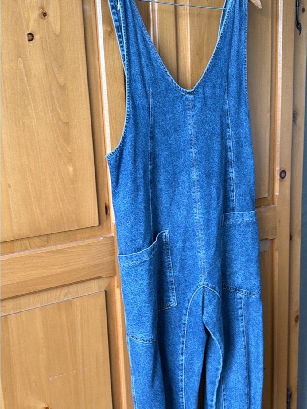 Free People Women’s Blue Denim One-Piece Overalls